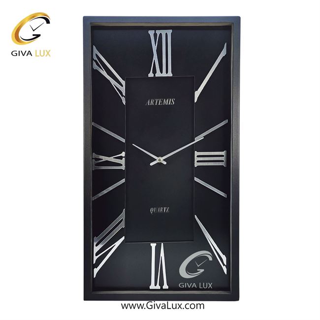 ساعت دیواری اورجینال آرتمیس آلیاژ فلزی مشکی| کد رفرنس 12744، مدل: 2028SilverBlack